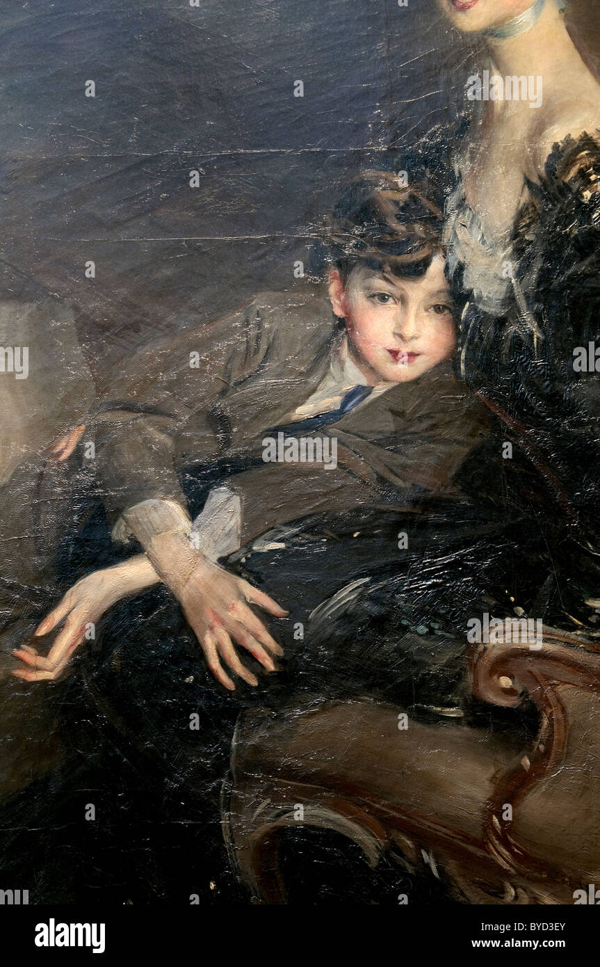 Detail: Consuelo Vanderbilt (1876 – 1964), Herzogin von Marlborough, und ihr Sohn... 1906, von Giovanni Boldini Stockfoto