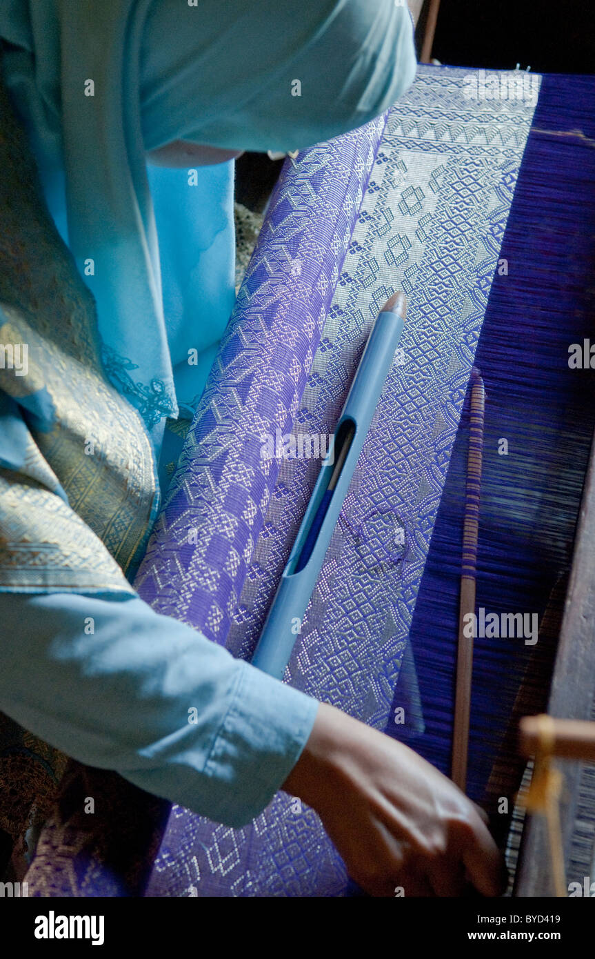 Traditionelles Motiv gewebte Tuch von Sumatra Stockfoto