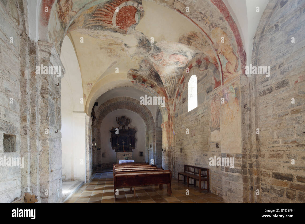 Kirche von St. George, Burgkapelle, Burg Oberranna Schloss, Muehldorf, Spitzer Graben, Wachau, Waldviertel, Niederösterreich Stockfoto