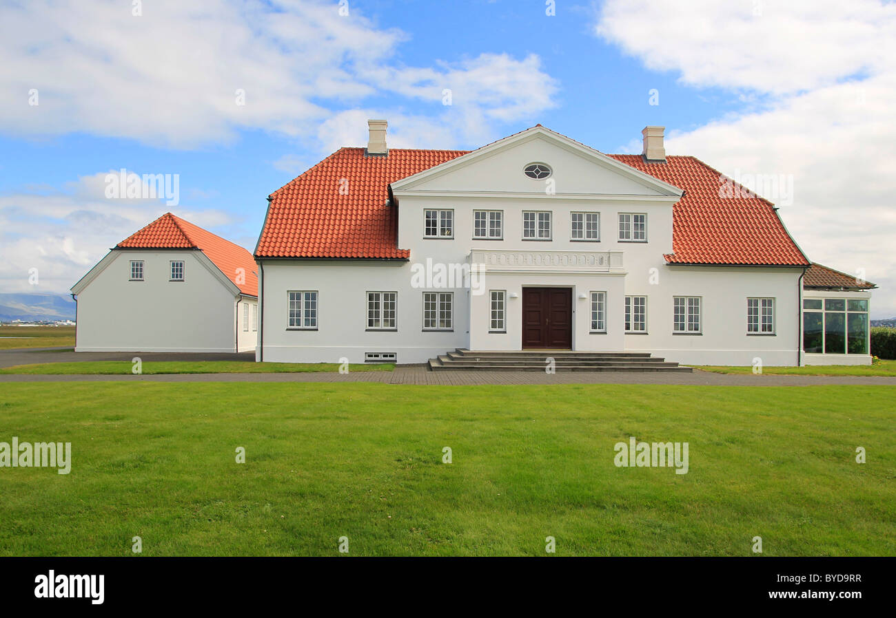 Bessastadir Gebäude, die offizielle Residenz des Präsidenten der Island, Island, Europa Stockfoto