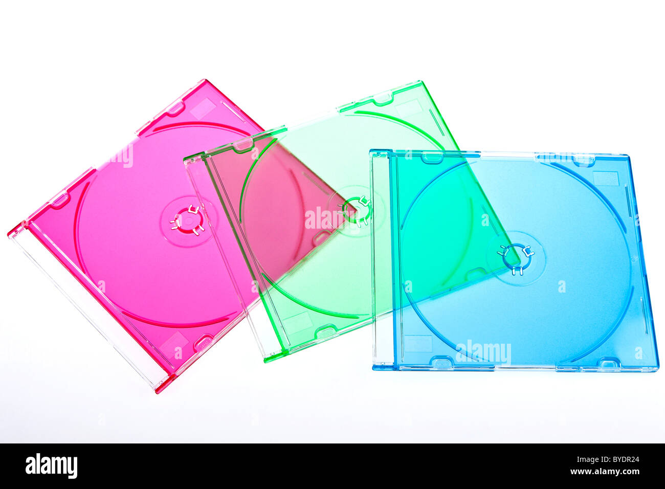 Farbige slim CD-Jewel-cases Stockfoto