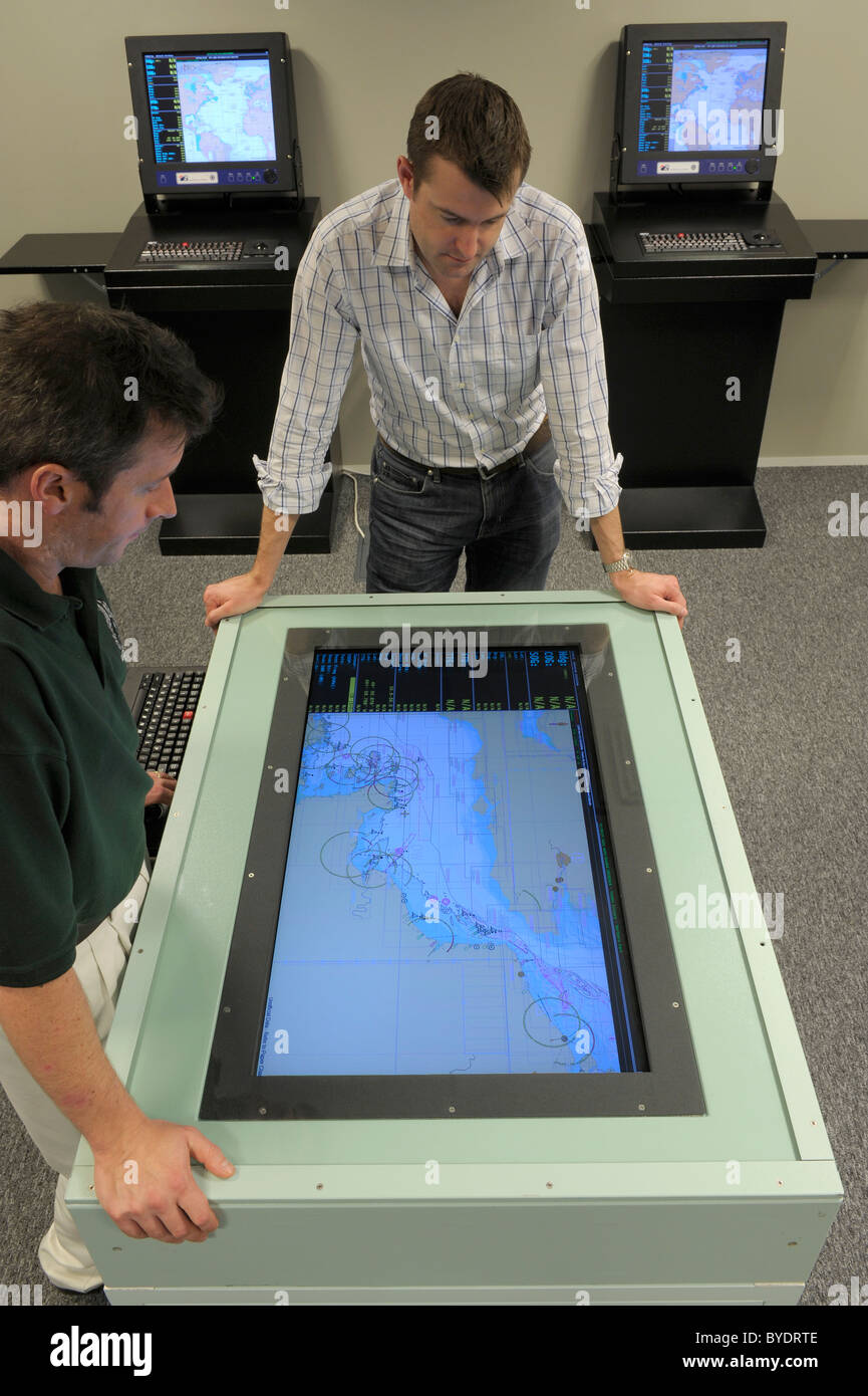 ECDIS Electronic Chart Display and Information System-Ausbildungszentrum in Fareham, Hampshire, England Stockfoto