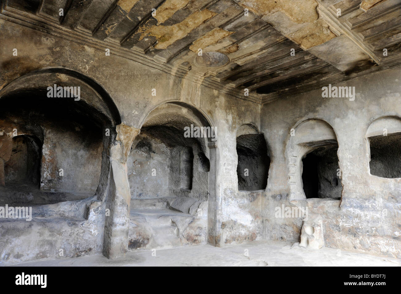 Höhle von komplexen Stadt Uplistsikhe, seit 10. Jahrhundert v. Chr., Halle von Tamara, Georgia, Eurasien Stockfoto