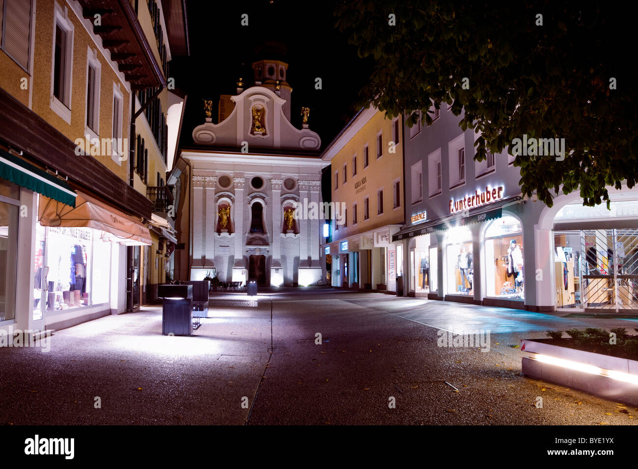 San Candido bei Nacht, Trentino-Alto Adige, Italien, Europa Stockfoto