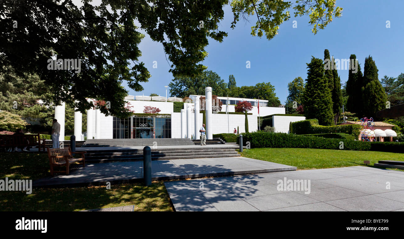 Das Olympische Museum, eröffnete im Jahr 1993 auf Initiative der Samaranch, Lausanne, Kanton Waadt, Genfer See Stockfoto