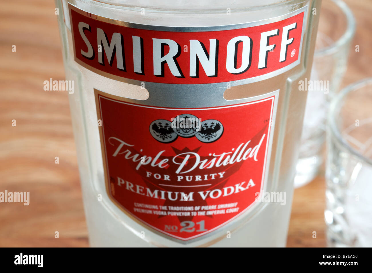 Dreifach destillierten Premium-Wodka Smirnoff Stockfoto