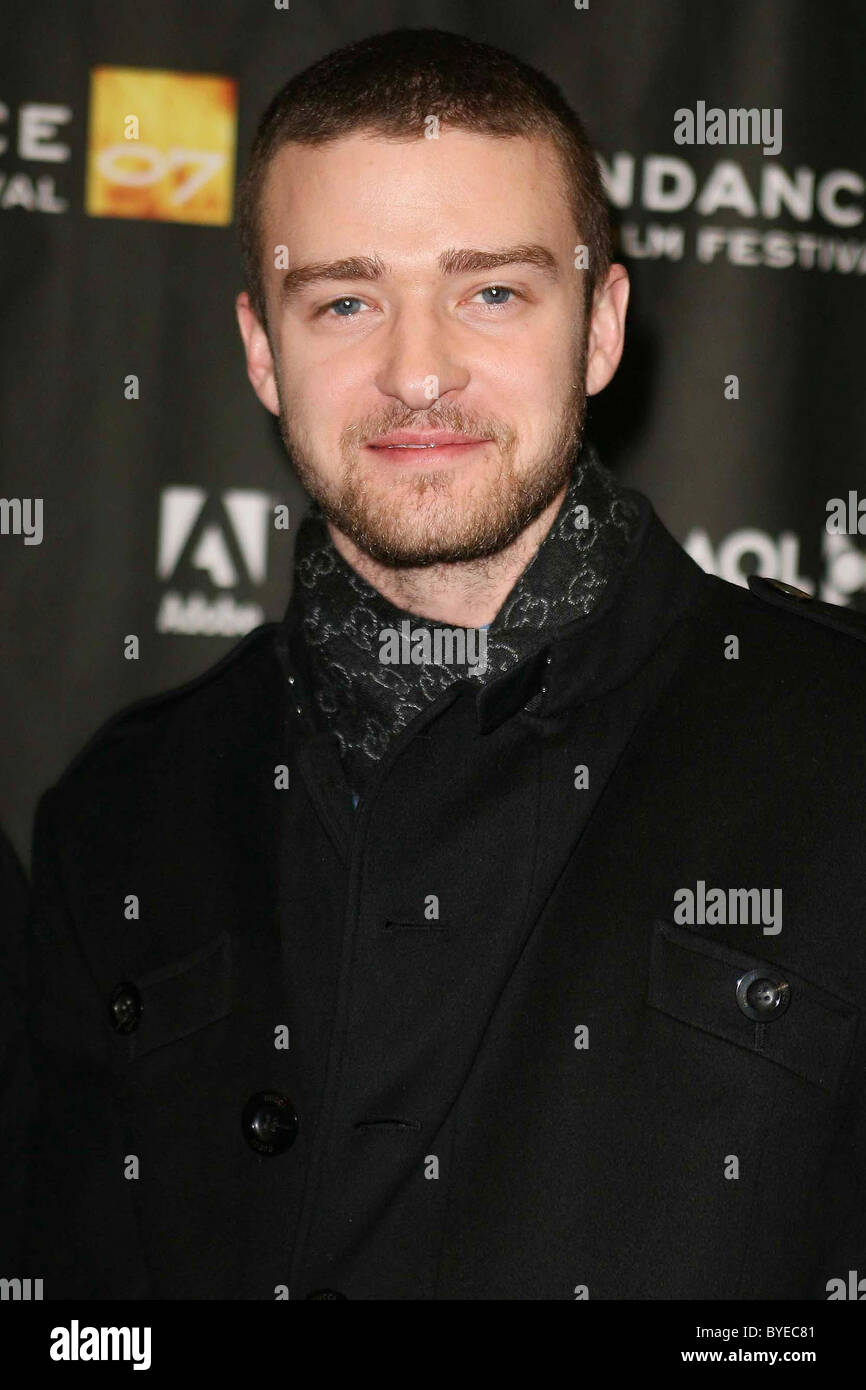 Justin Timberlake 2007 Sundance Film Festival - Premiere von "Black Snake Moan" im Teatro Eccels Park City, Utah - 24.01.07 Stockfoto