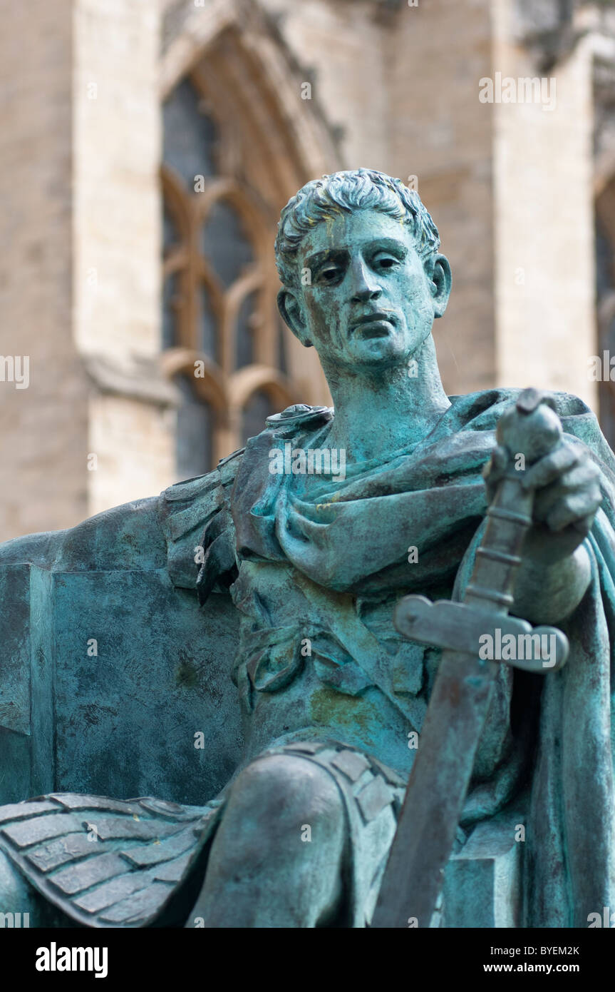 Kaiser Constantine Skulptur im York Minster, England. Stockfoto