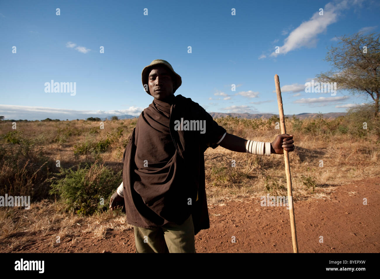 Porträt von einem Hirten Sukuma Stockfoto