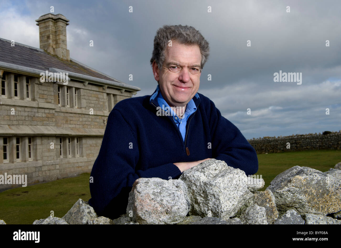 Landmark Trust Direktor Peter Pearce auf Lundy Island, Bristolkanal North Devon Küste Stockfoto