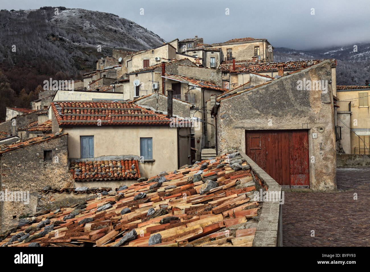 Streetview von alten italienischen Dorf Stockfoto