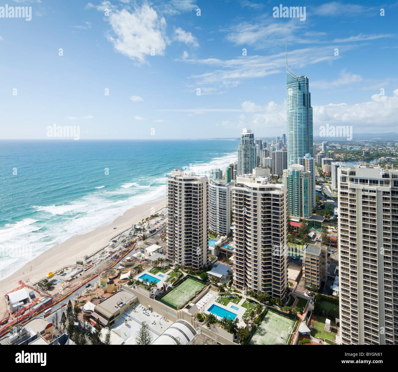 Blick über die Stadt während des Tages Stockfoto