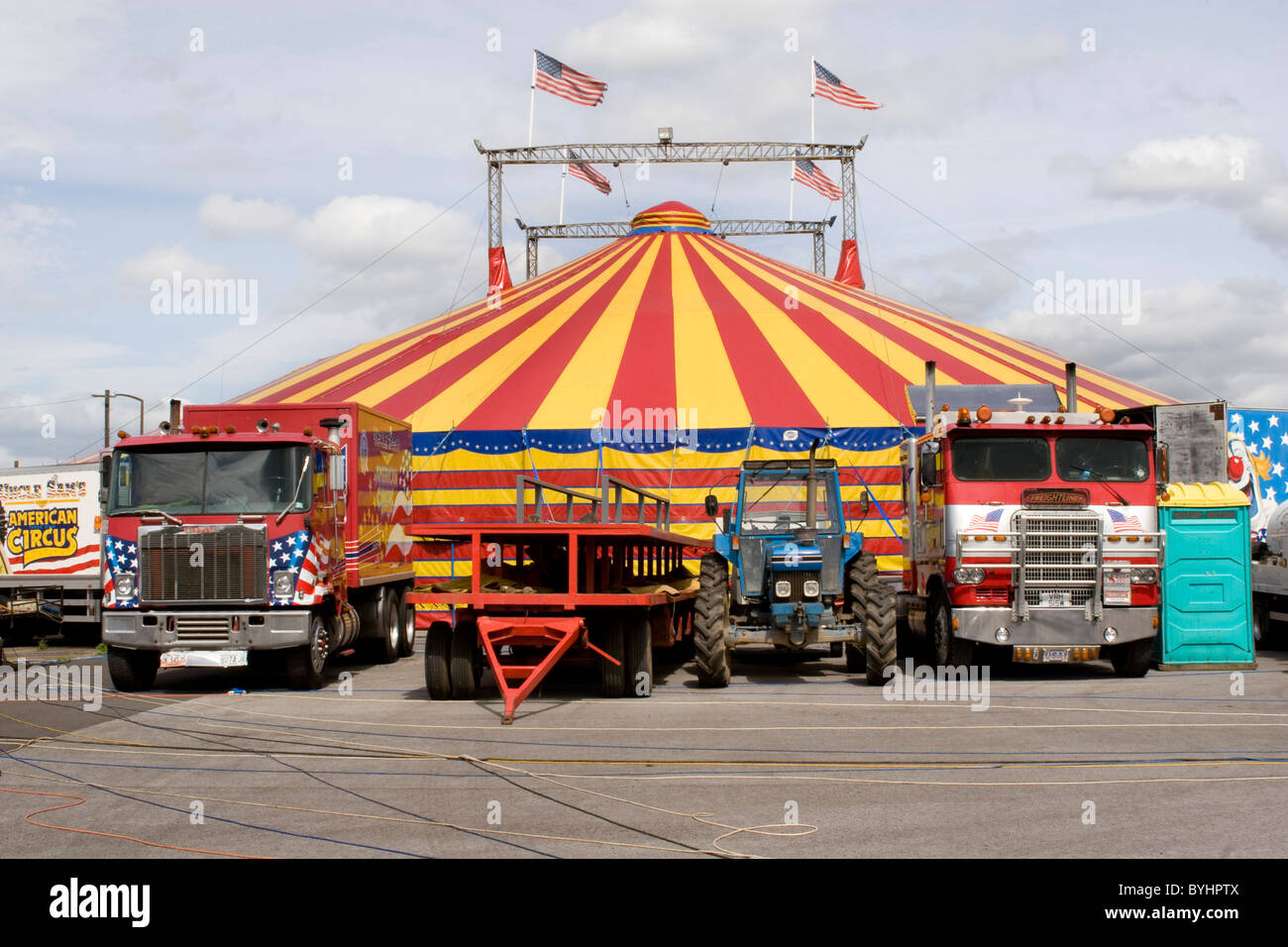 Uncle Sams amerikanischen Zirkus einrichten Stockfoto