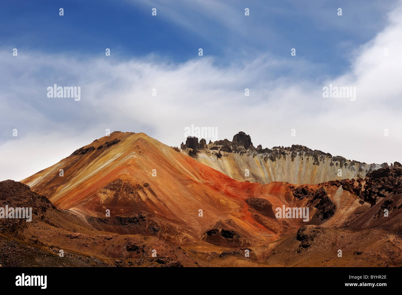 Tunupa Vulkan in der Salar de Uyuni in Bolivien Stockfoto