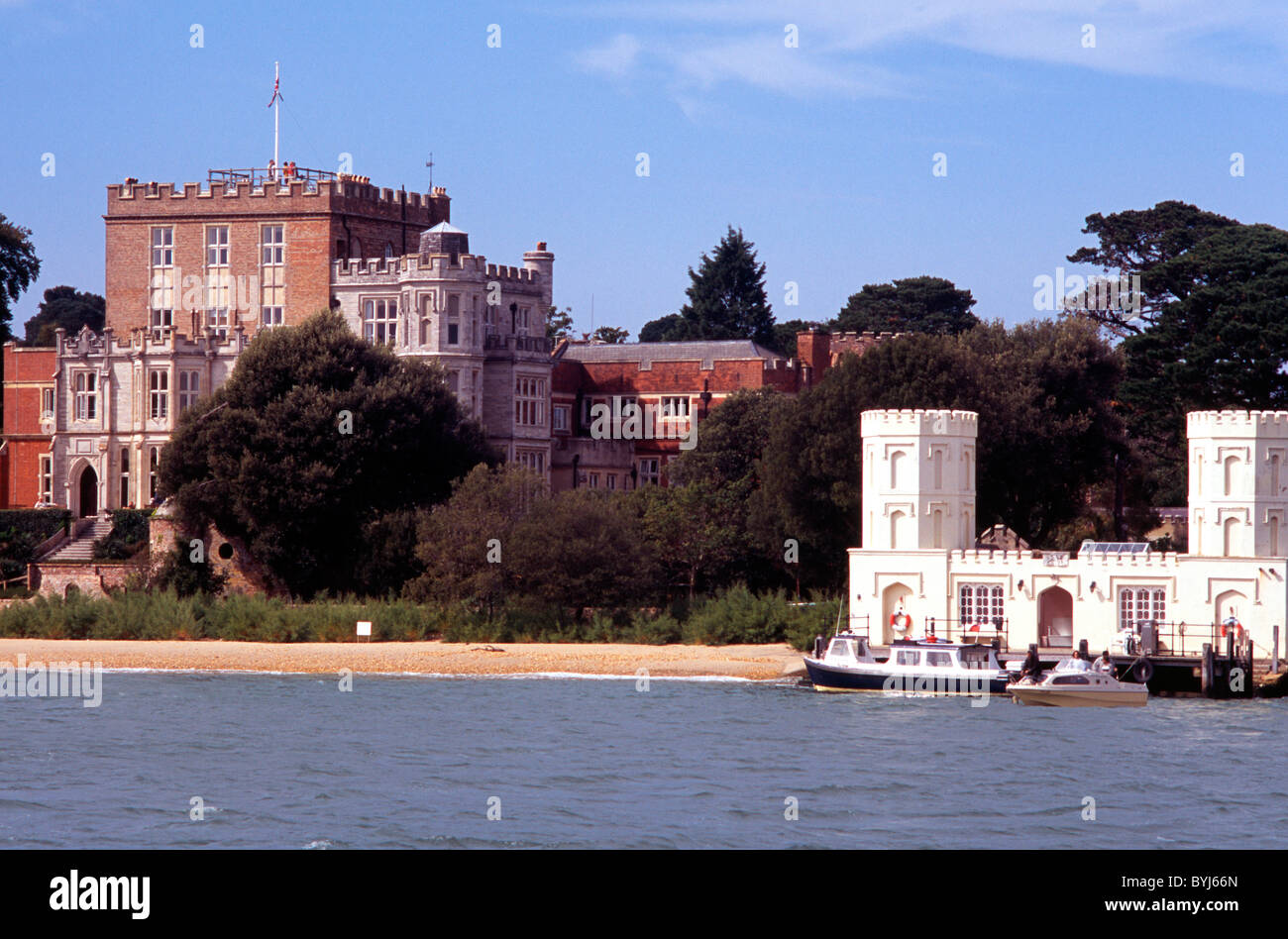 Brownsea Castle auf Brownsea Island, Hafen von Poole, Dorset, im Besitz von John Lewis Partnership Stockfoto