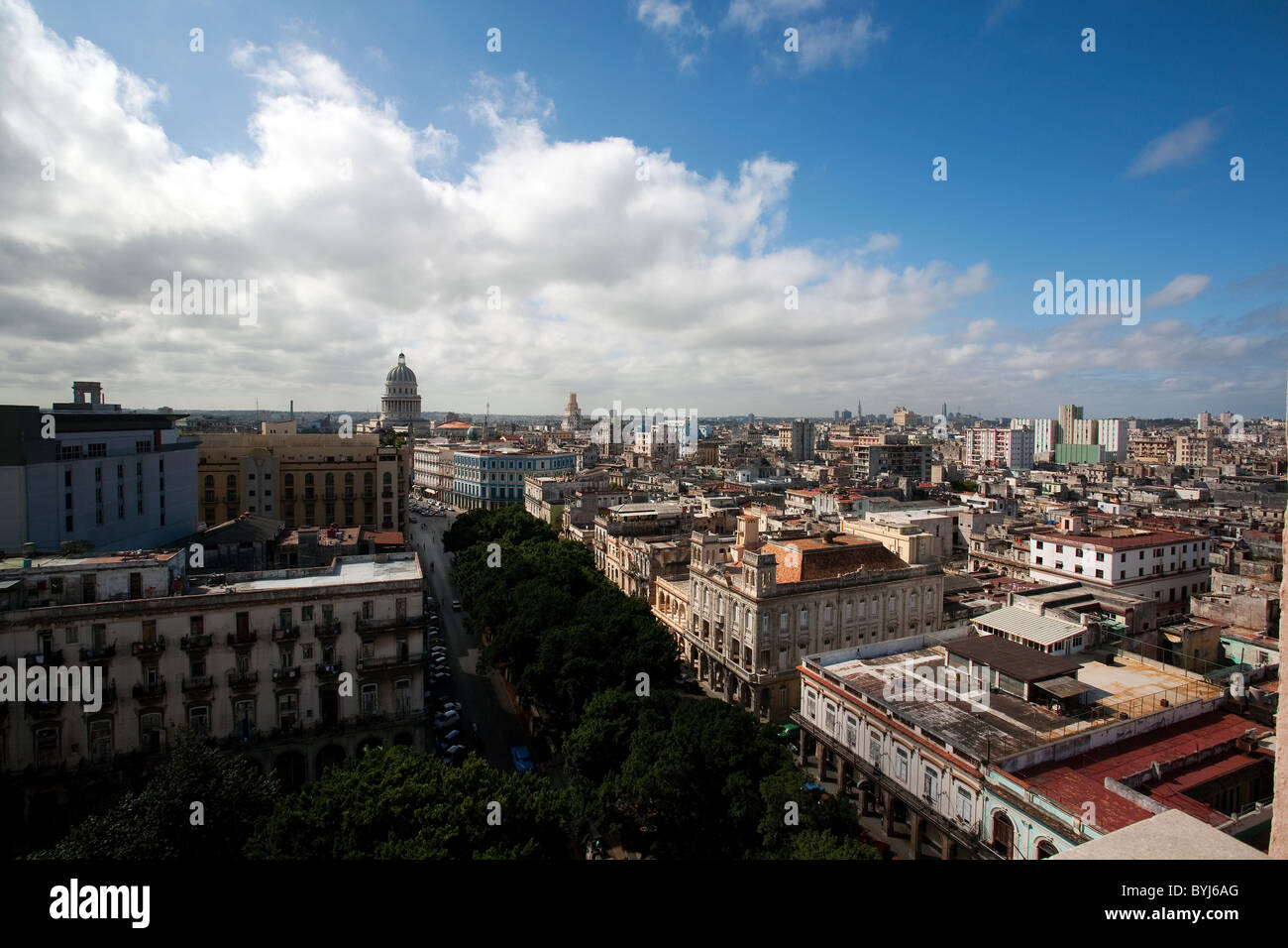 Havanna Capitolio und Centro Habana-Ansicht von oben, Centro Habana, Havana, Kuba Stockfoto