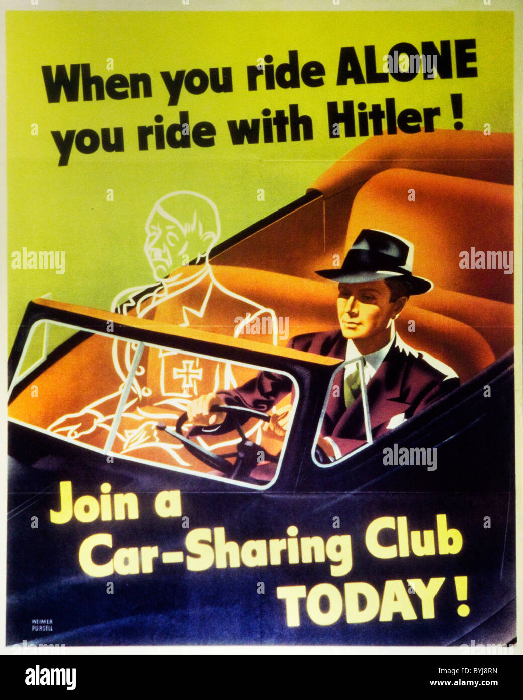 Vintage WWII Propaganda-Plakat - USA Stockfoto