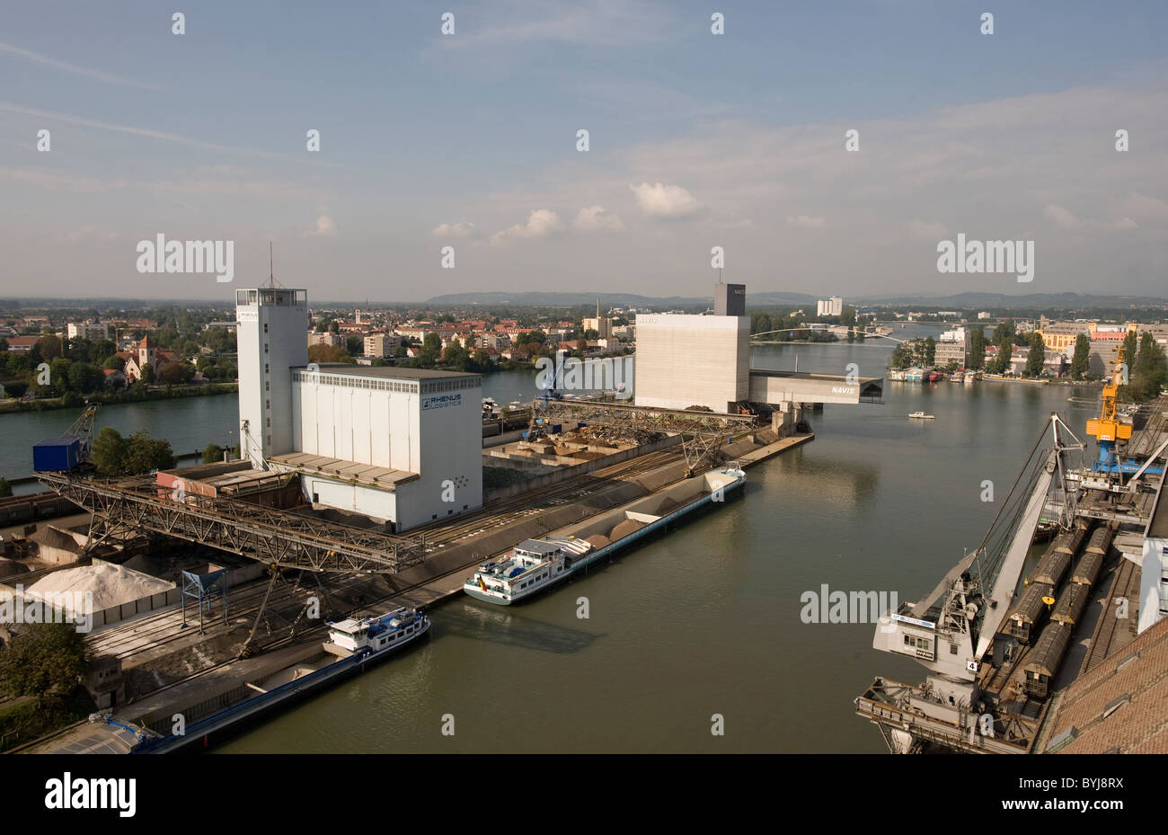 Der Rhein Hafen Basel, Basel, Schweiz Stockfoto
