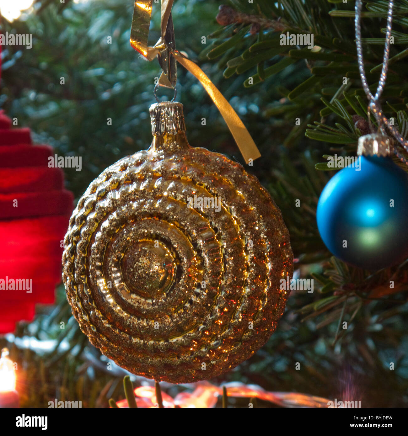 Weihnachtsdekoration, baubel Stockfoto