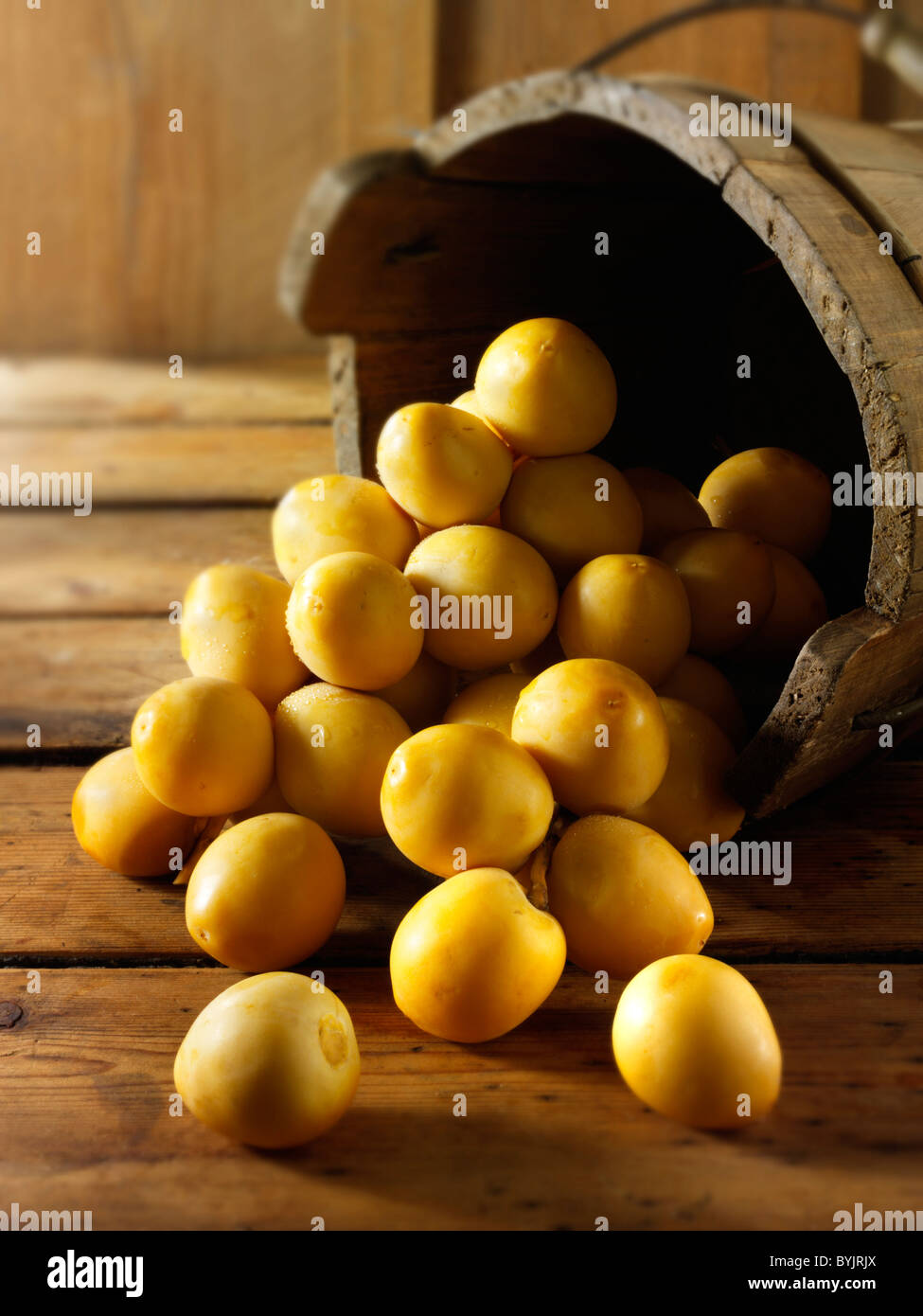 Frische ganze nahm Palm Termine auf einem hölzernen Hintergrund Stockfoto