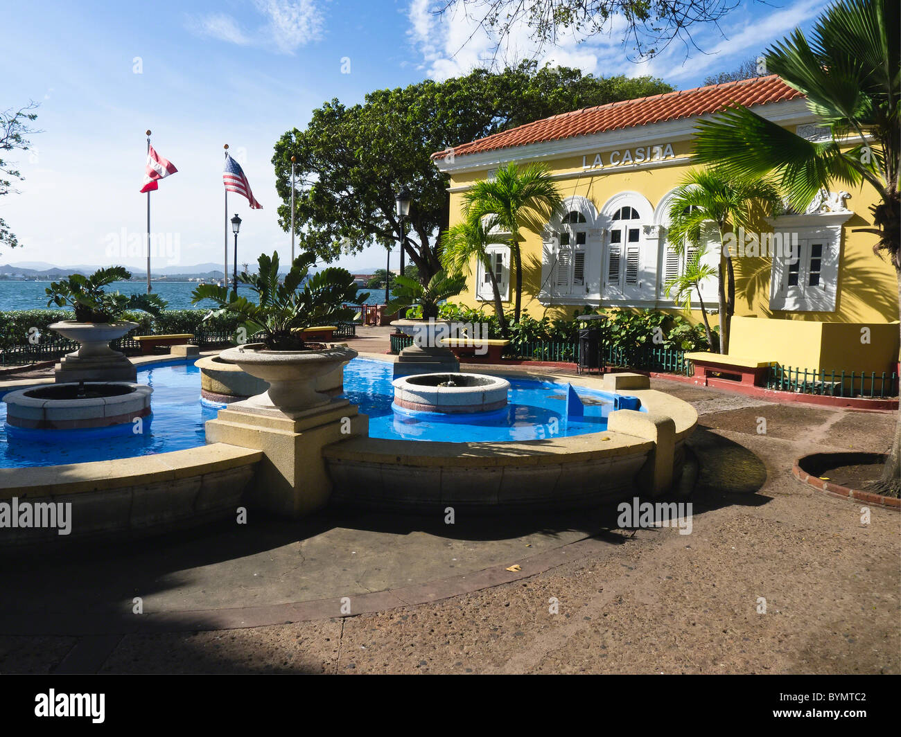 La Casita, Tourist Information Gebäude, Hafen von San Juan, Puerto Rico Stockfoto