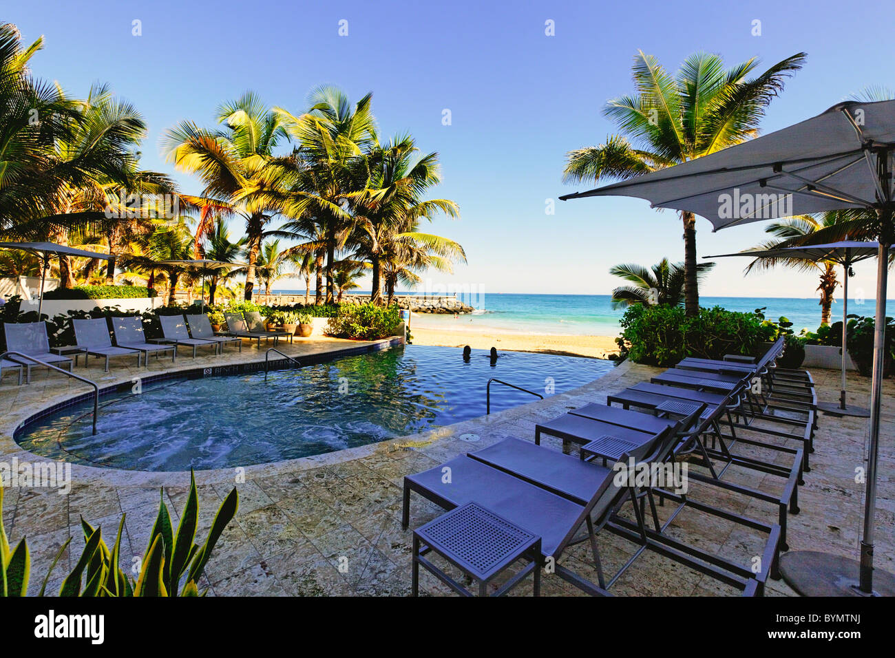 Pool im Condado, La Concha Marriott Resort Hotel, Puerto Rico Stockfoto