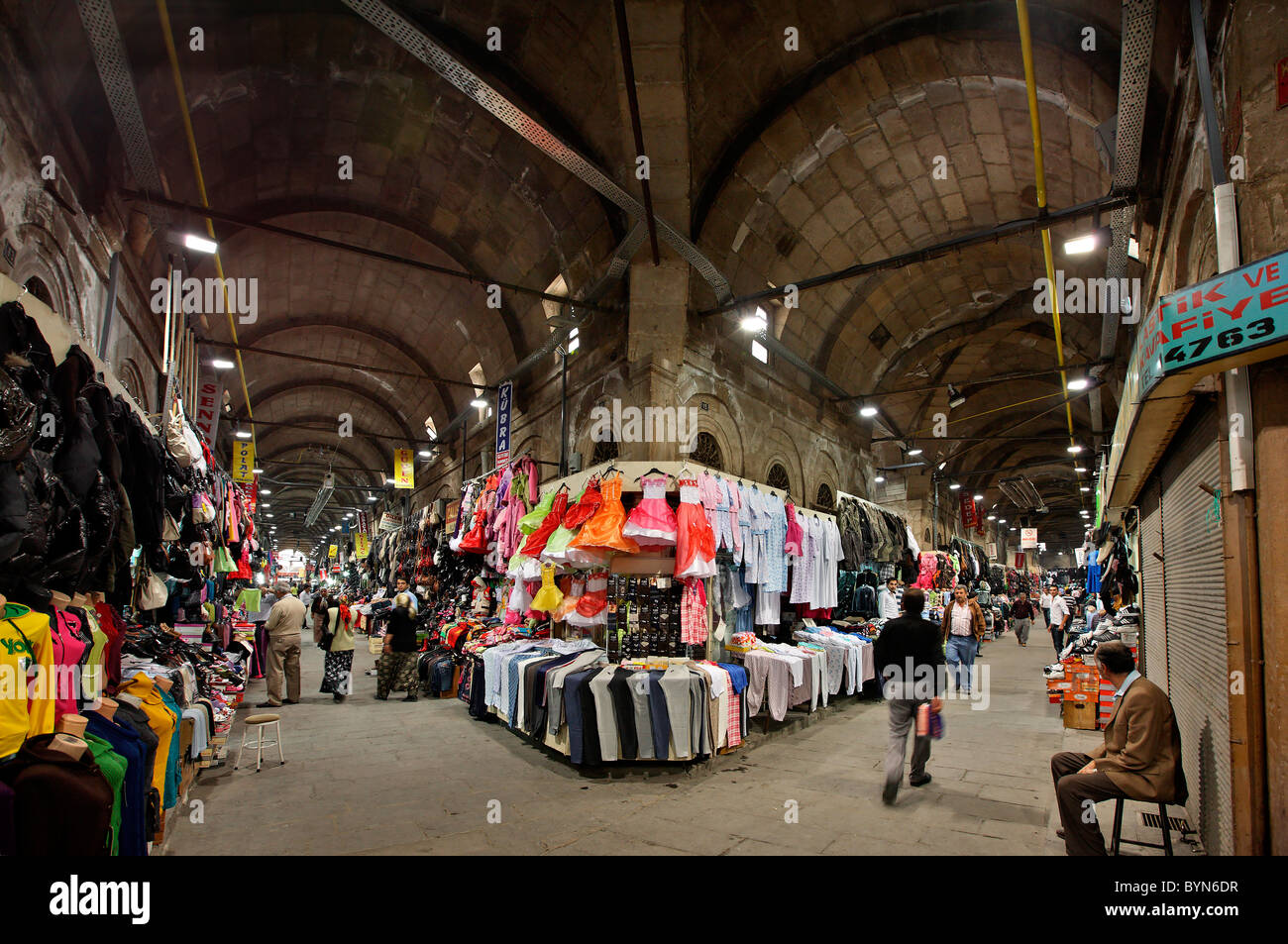 Kapali Carsi ("Covered Market") der Stadt Kayseri, Anatolien, Türkei Stockfoto