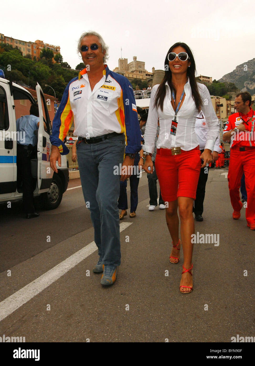 Flavio Briatore und "Miss Polen" Menzerna Cieslik The Monaco Grand Prix Formel 1 Training - Tag drei Monte Stockfoto