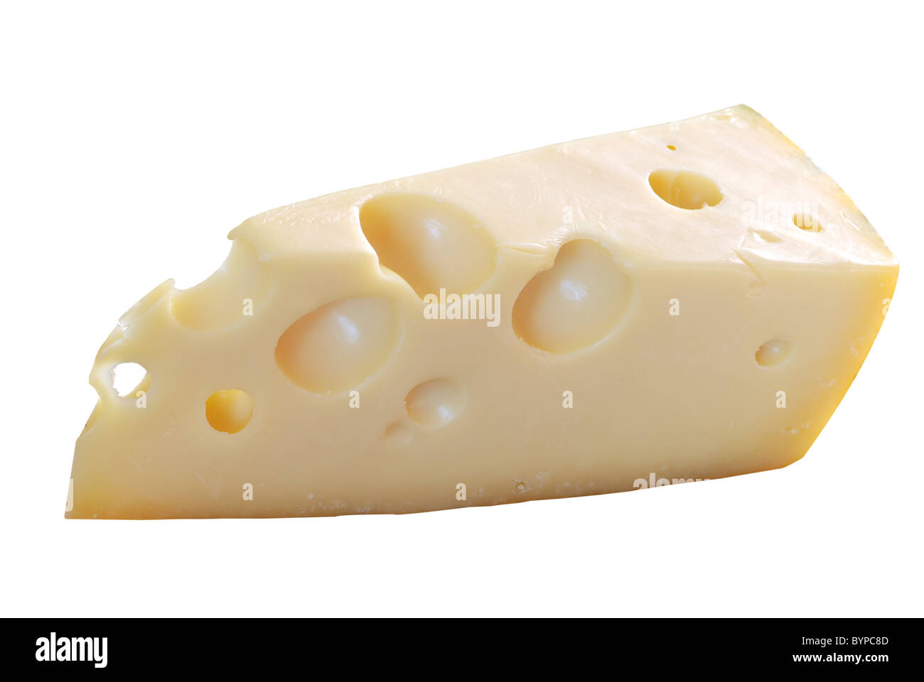 Stück Käse isoliert Stockfoto