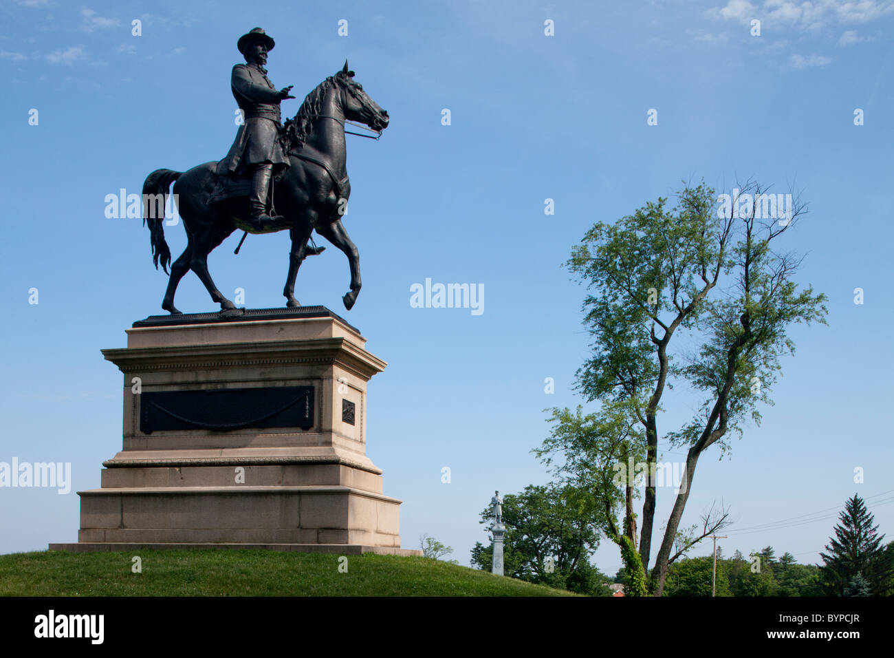 USA, Pennsylvania, Gettysburg, Statue der US-Armee Generalmajor Winfield Scott Hancock, Teil des Civil War Memorial Stockfoto