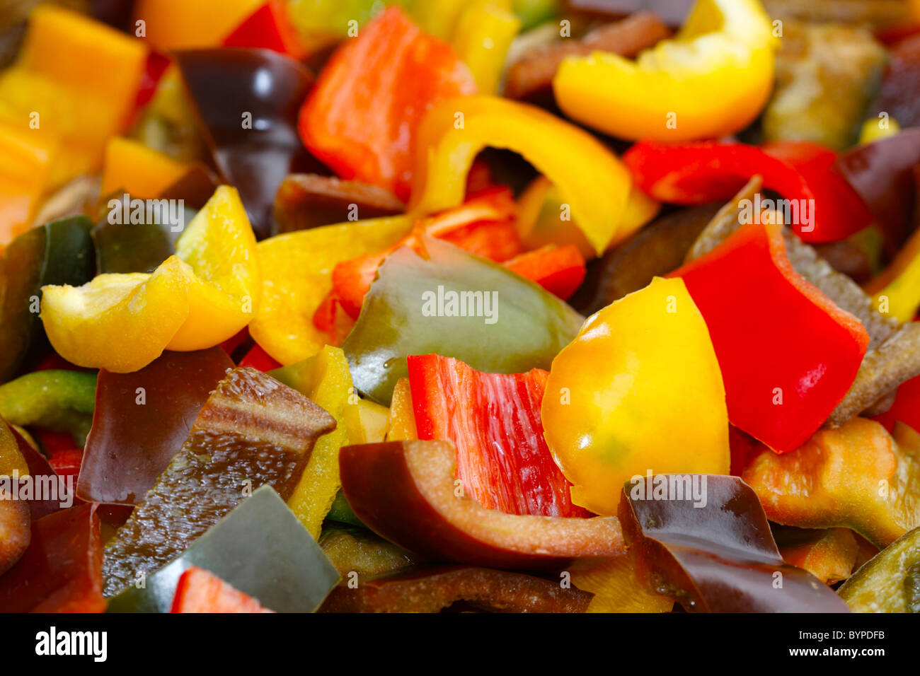 Frische Paprika in Stücke geschnitten Stockfoto