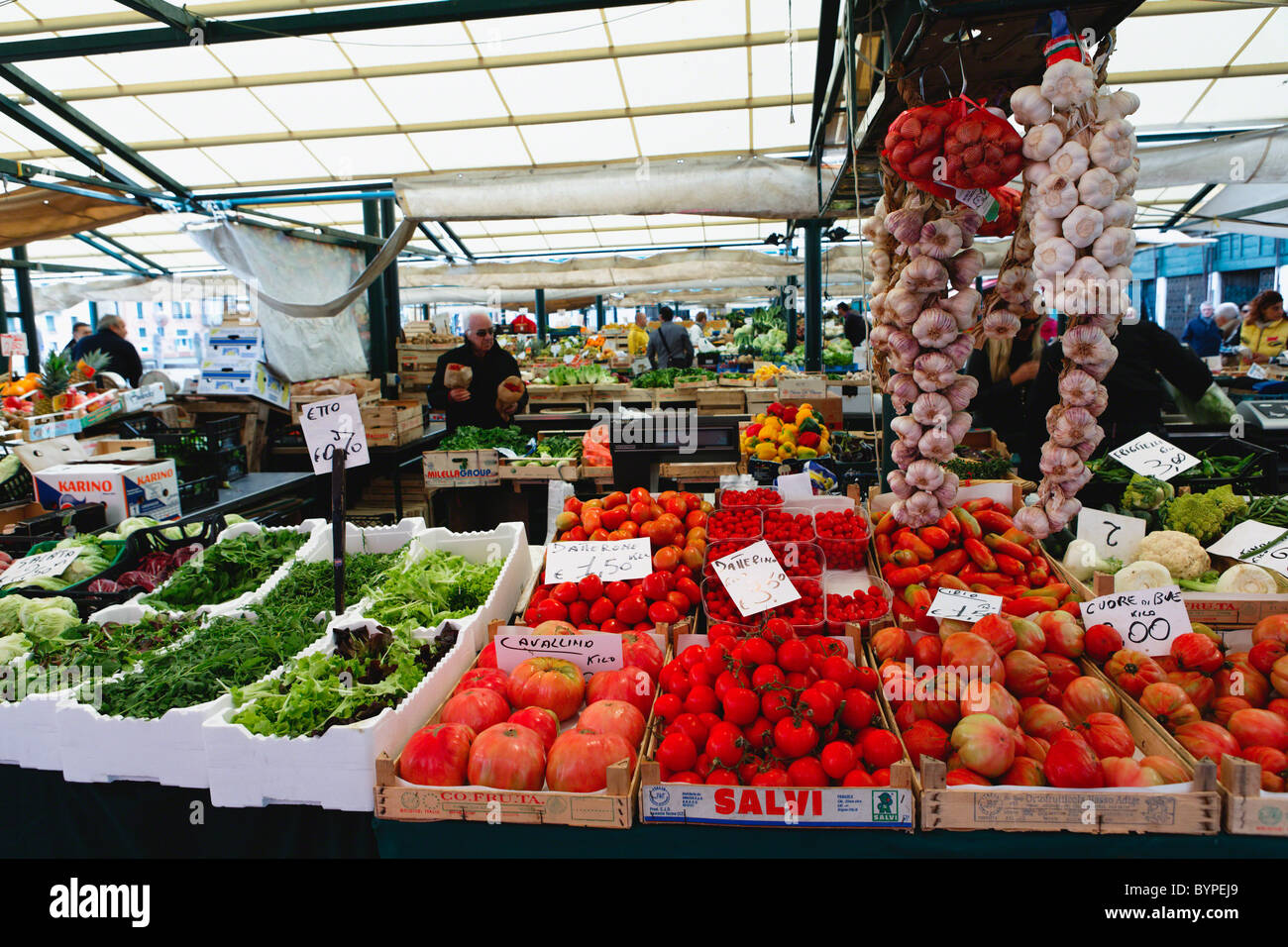 Produkte am Food-Markt von Rialto, Venedig, Italien Stockfoto