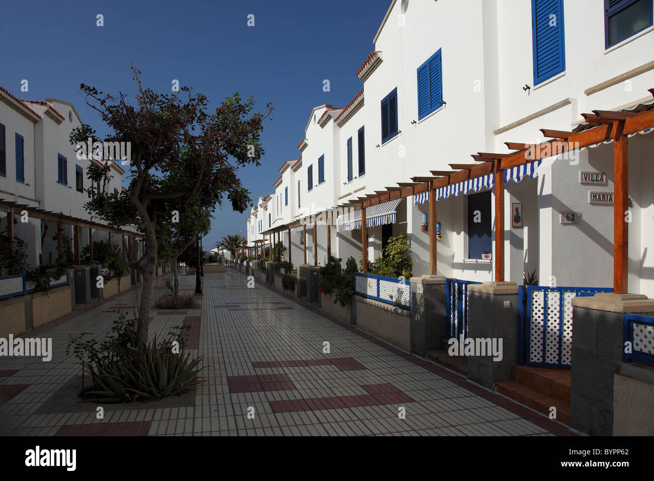Straße in Agaete, Gran Canaria. Stockfoto