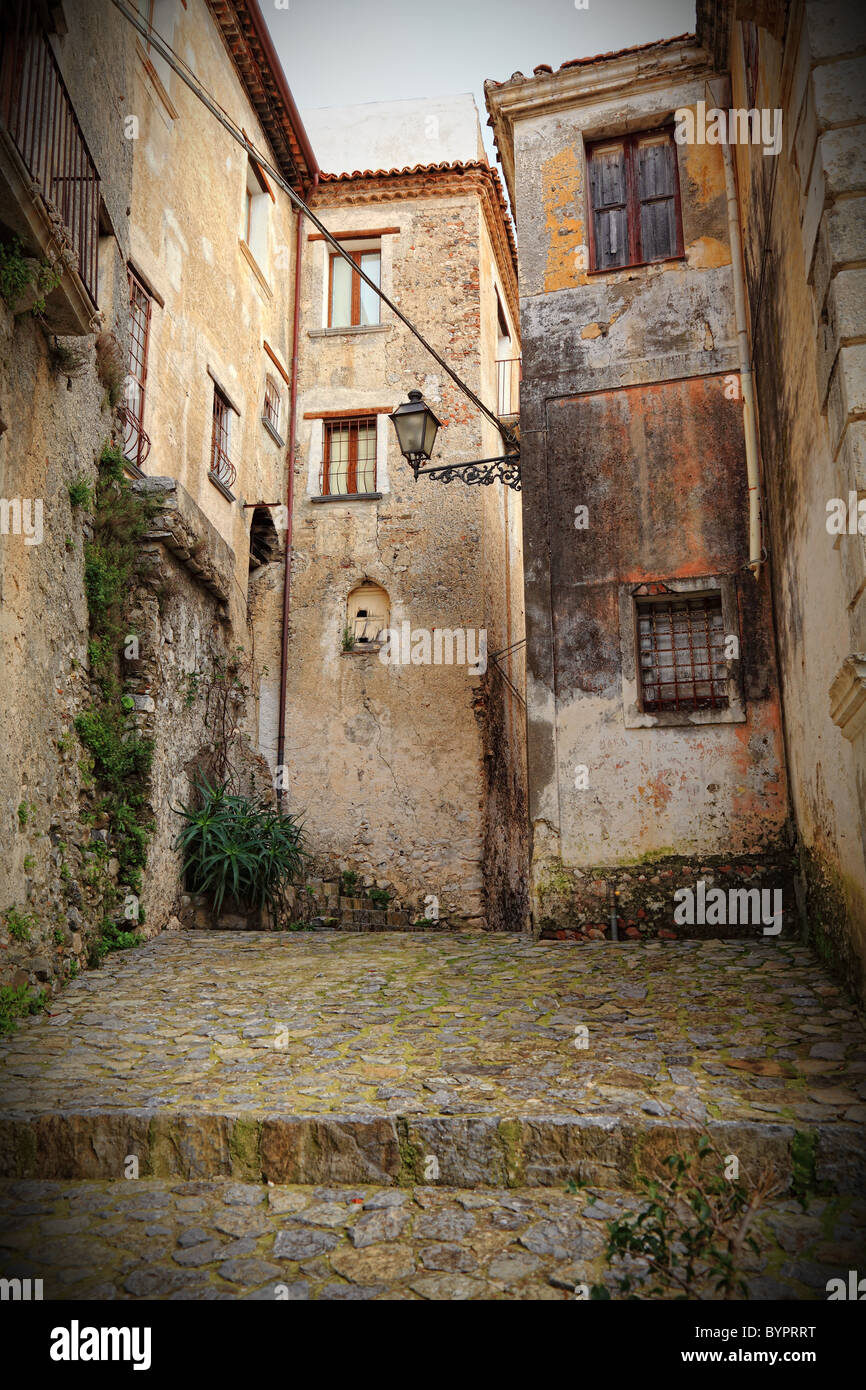 Streetview in Scalea, antike Stadt in Italien Stockfoto