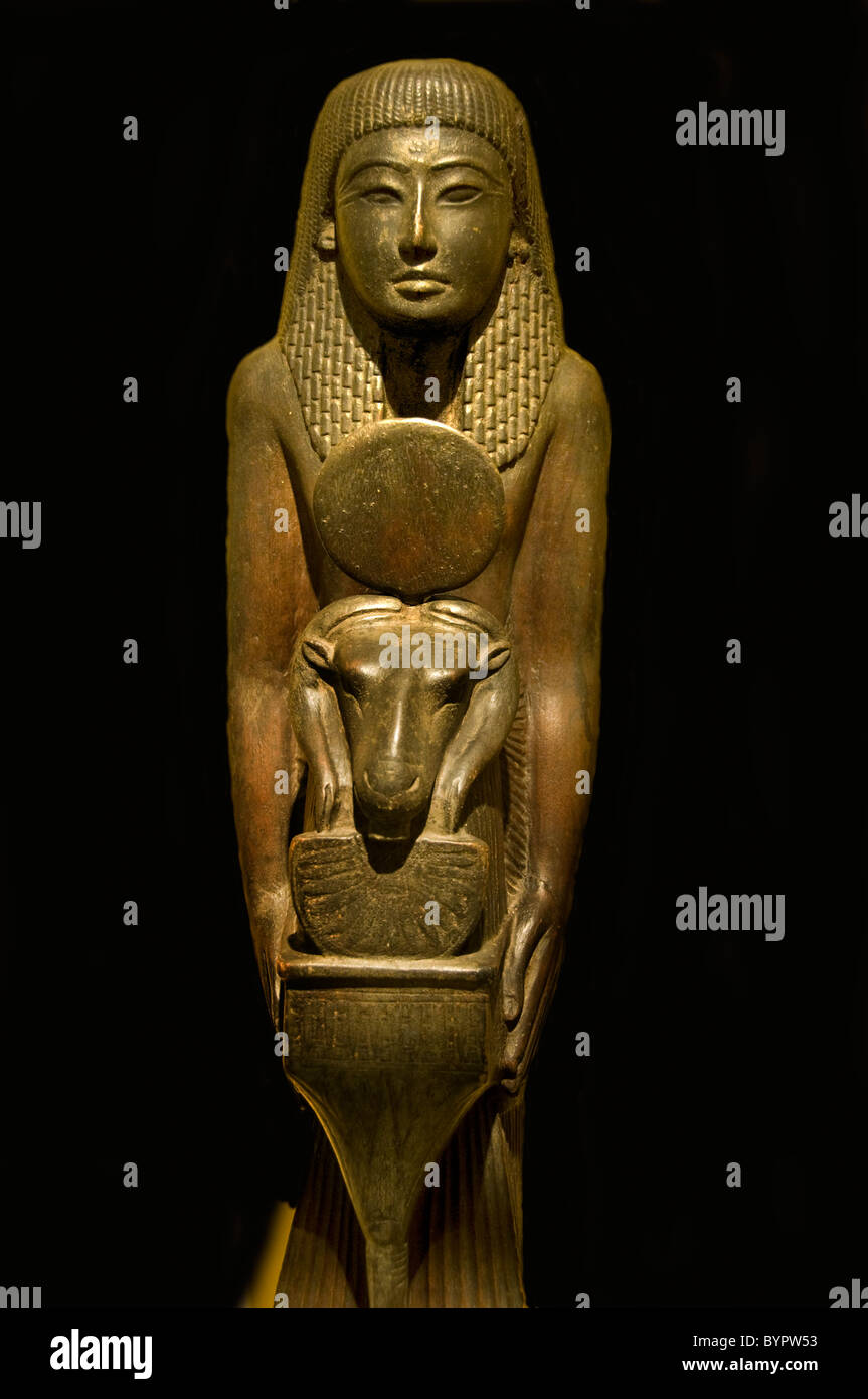Ägypten-Grab Statue des Gottes Amon Personal Khaemtore rammt Köpfe Deir el Medina, Theben 1255 v. Chr. Stockfoto