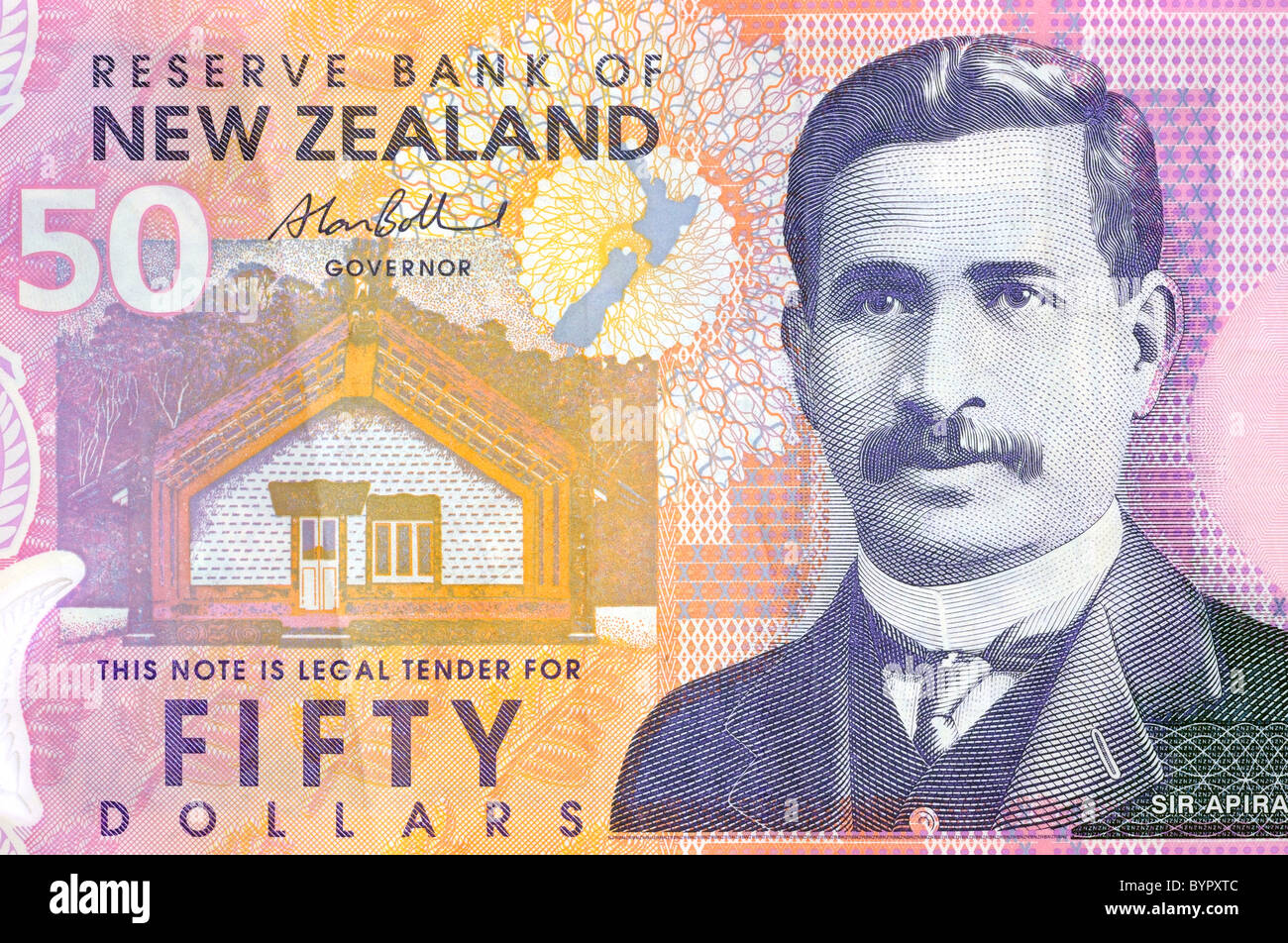 New Zealand 50 50 Dollar Note Stockfotografie Alamy