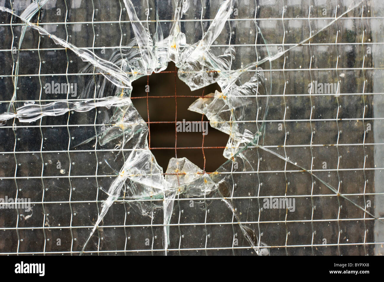 Zerbrochenes Glas Stockfoto