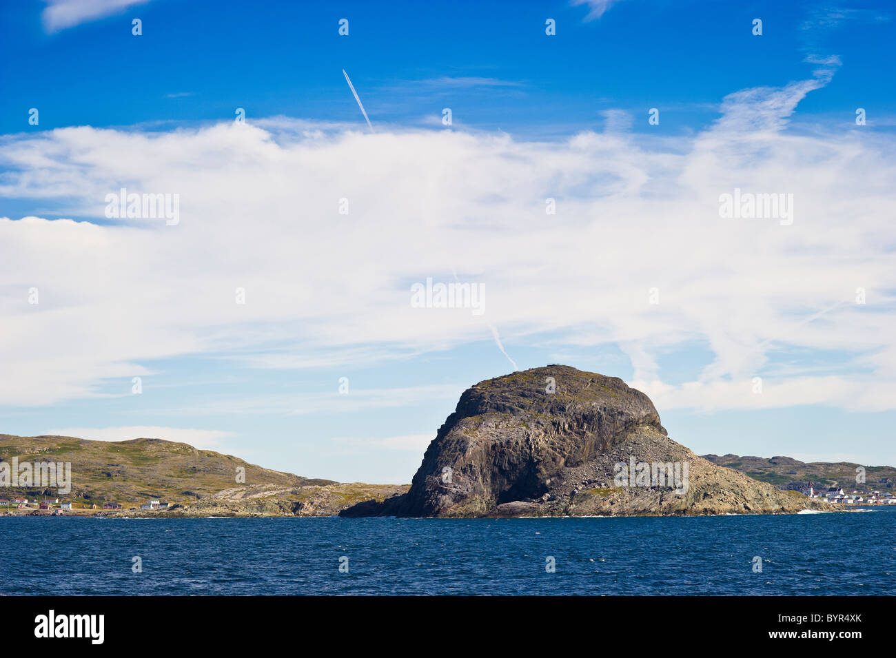 Schwefel Kopf Fogo Insel Neufundland flache Erde Gesellschaft vier Ecken der Erde Stockfoto