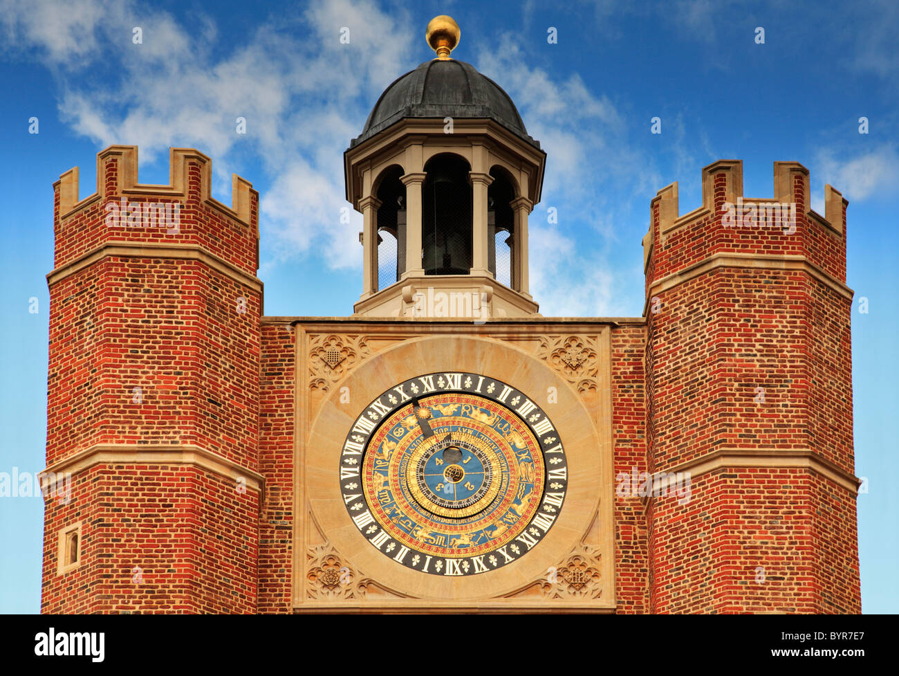 Astronomische Uhr, Hampton Court Palace, Surrey, UK Stockfoto