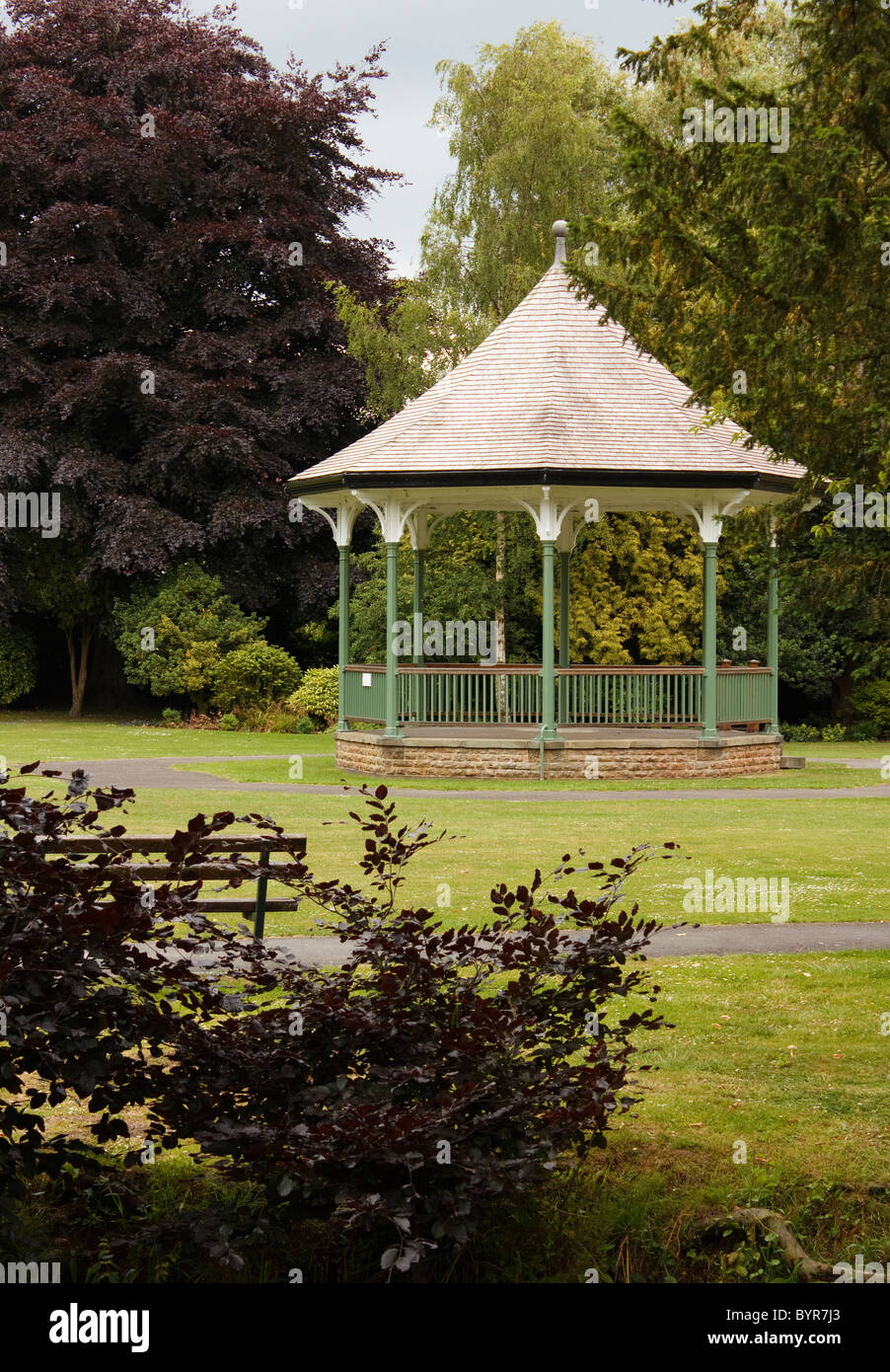 Musikpavillon im Stadtpark, Melton Mowbray Stockfoto