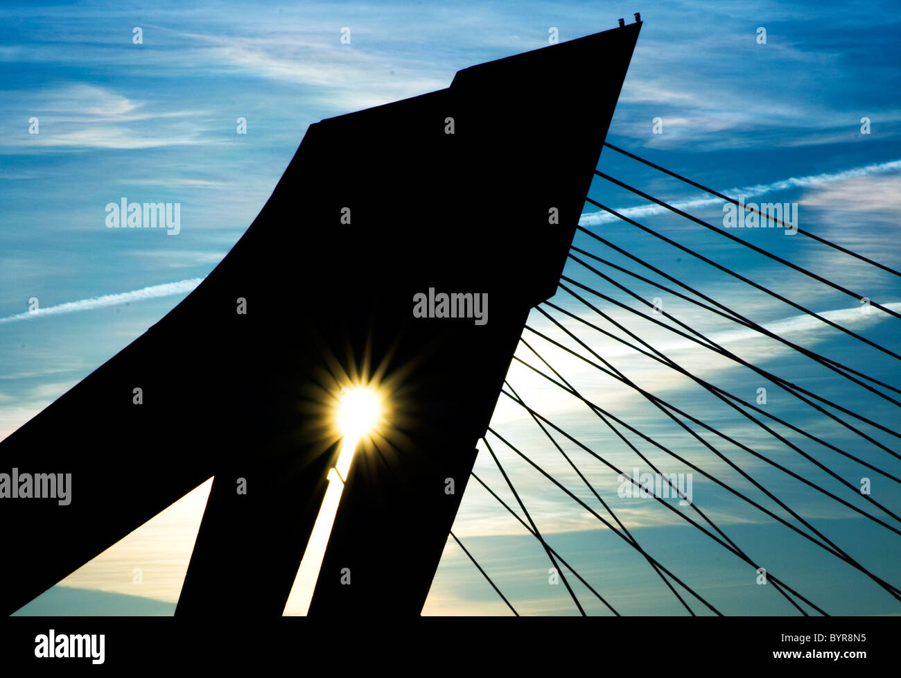 Gebrauchen-Brücke bis zum Nachmittag Hintergrundbeleuchtung Stockfoto