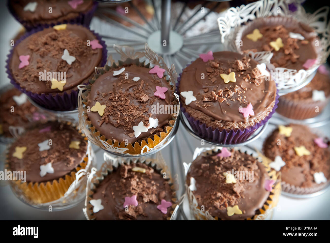 Reich verzierte festlichen Cupcakes Stockfoto