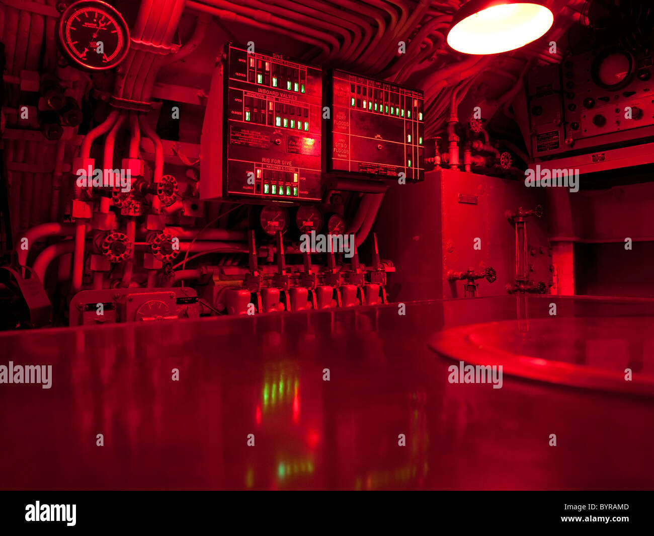 U-Boot-Kommandozentrale Stockfoto