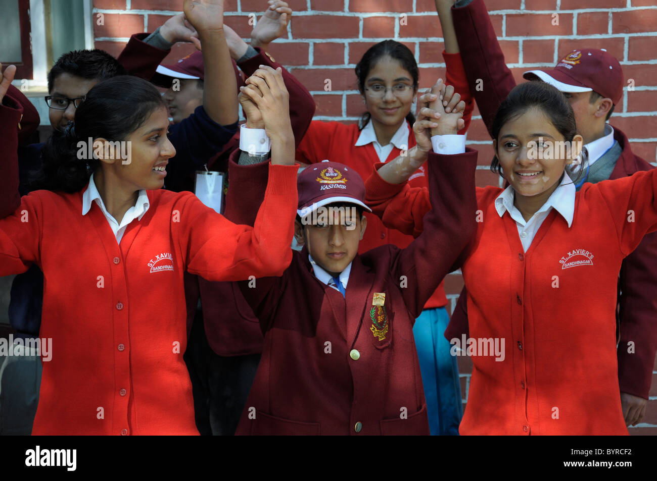 Indische Schülerinnen und Schüler Stockfoto