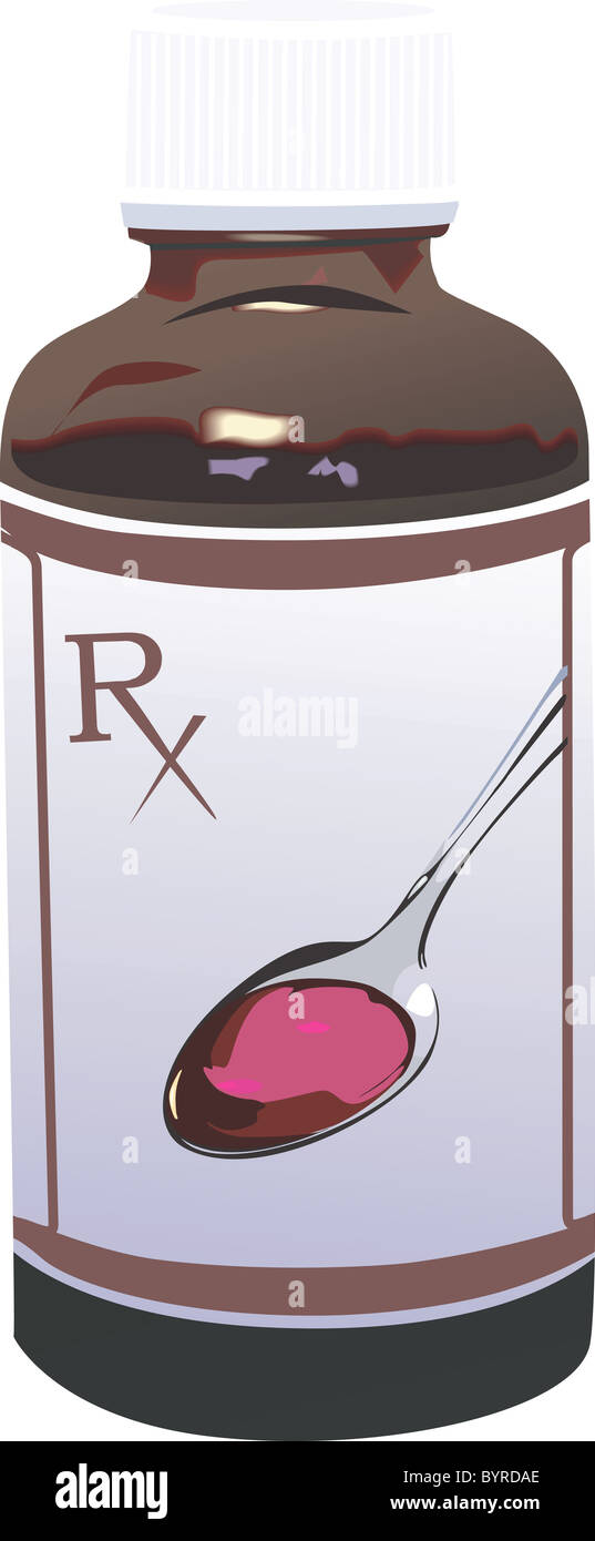 Medizinische Flasche mit Deckel Stockfoto