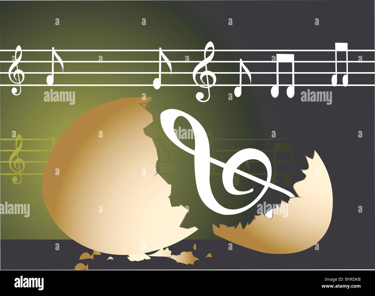 Ei und Musik Stockfoto