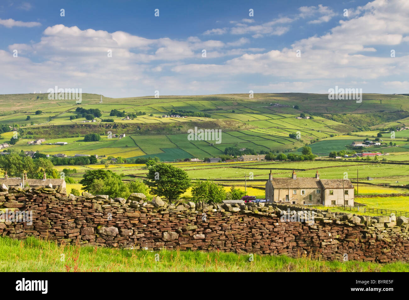 Das Dorf der oberen Moor von Penistone Hill Country Park in der Nähe von Haworth, Yorkshire, England Stockfoto