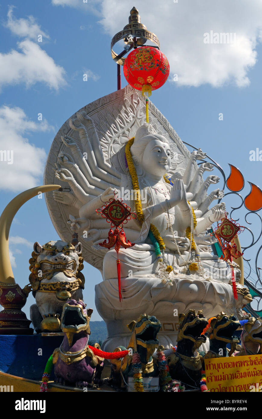 Statue von Guanlin, Göttin der Barmherzigkeit, Sop Ruak, Goldenes Dreieck, Thailand Stockfoto