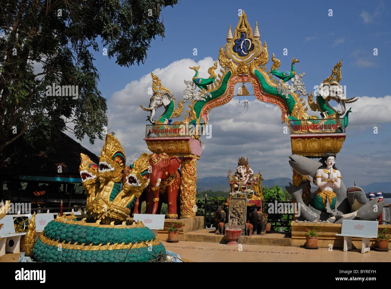 Goldenes Dreieck bei Sop Ruak am Mekong River, Thailand Stockfoto