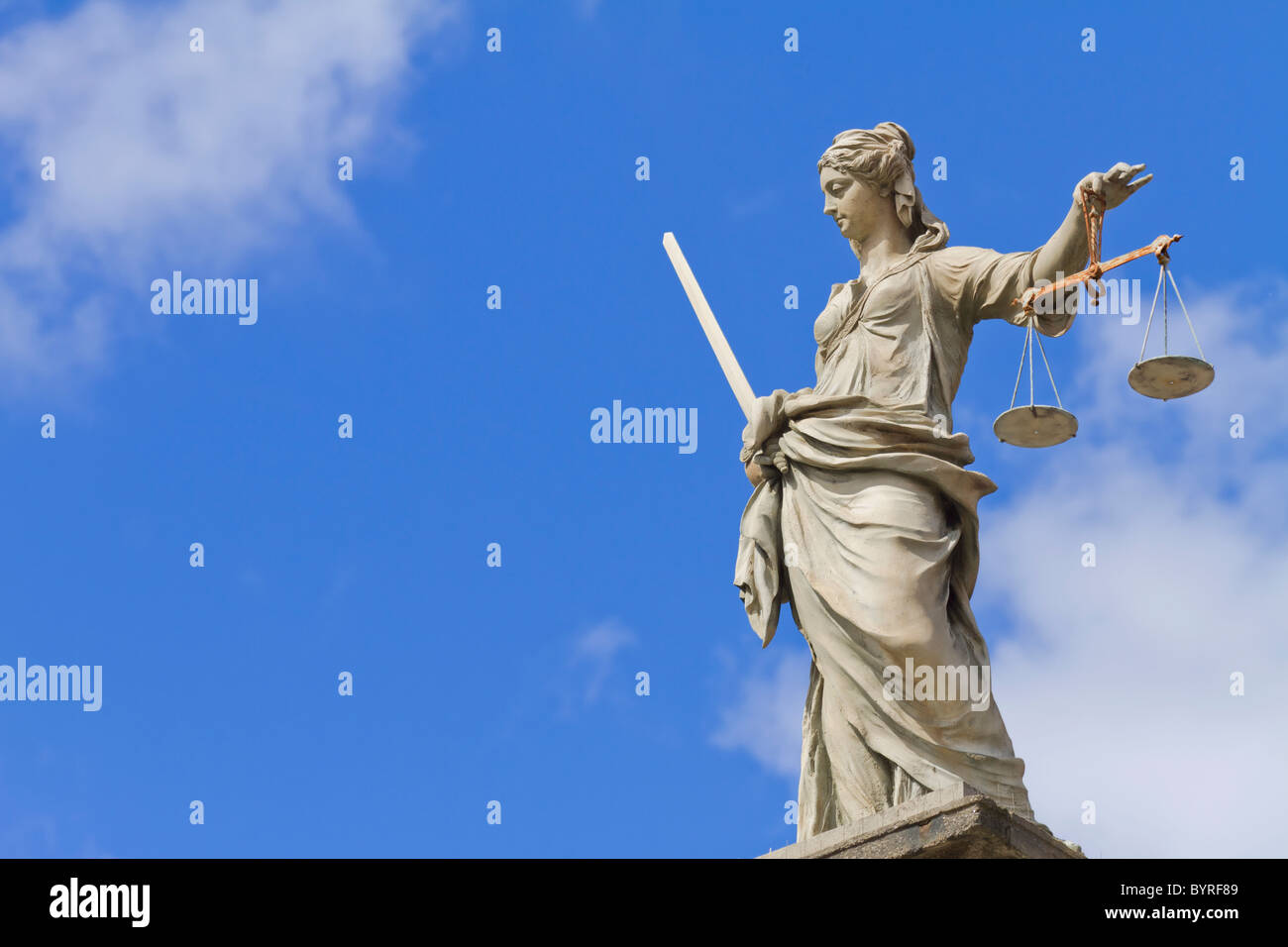 Statue der Justitia in Dublin Stockfoto